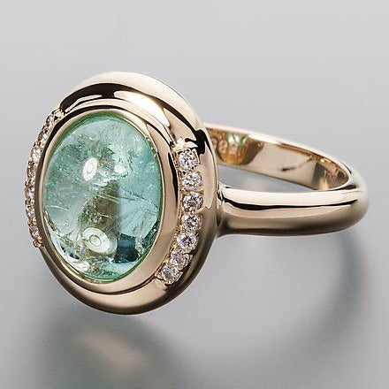 Turquoise Rounded Glass Ring