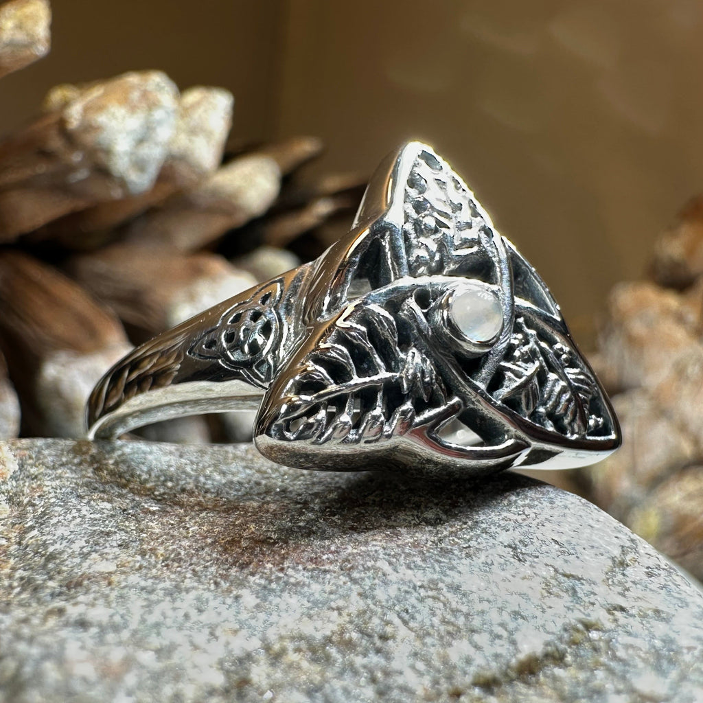 Oak Ash Thorn Moonstone Ring