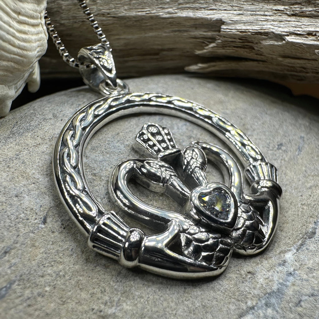 Celtic Swan Claddagh Necklace