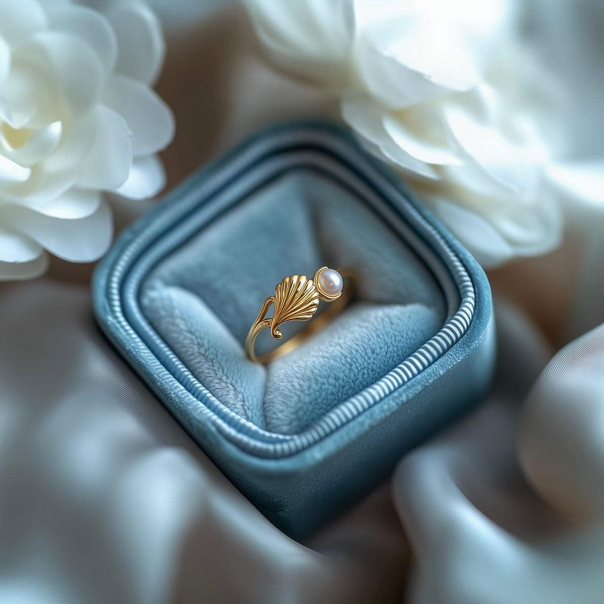Exotic Gold Shell Pearl Ring