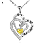 Olivenorma Hearts and Hearts Birthstone Necklace
