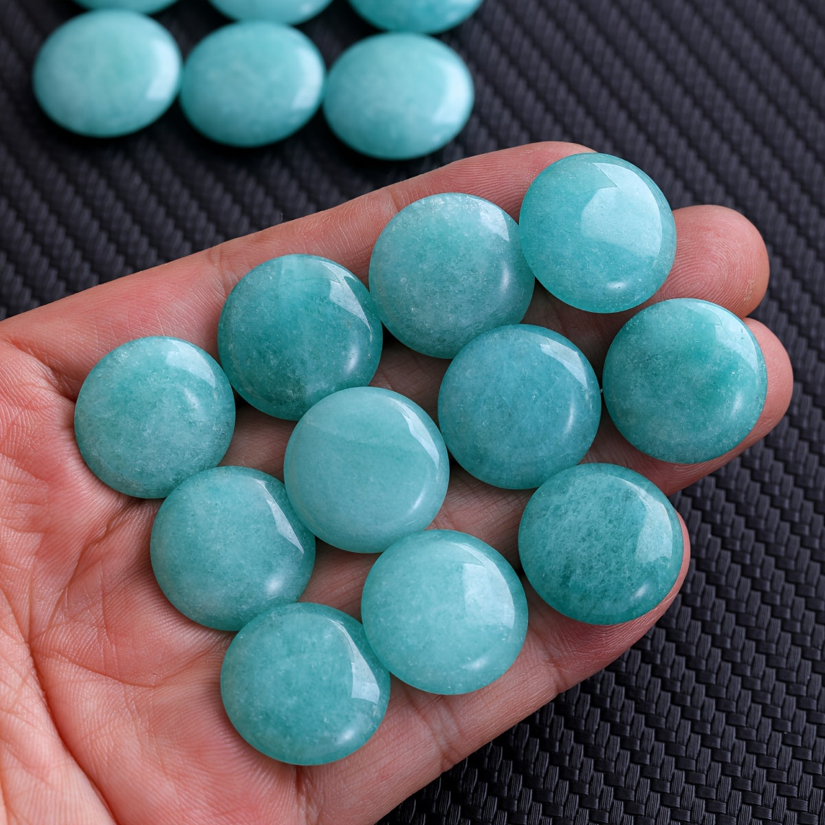 20pcs Tianhe Stone Polished Turquoise Oval Gemstones for DIY Jewelry Making