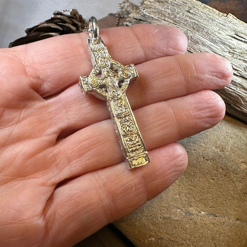 Artisan Irish Clonmacnoise Cross Necklace