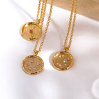 Olivenorma White Zircon Birthstone Zodiac Necklace