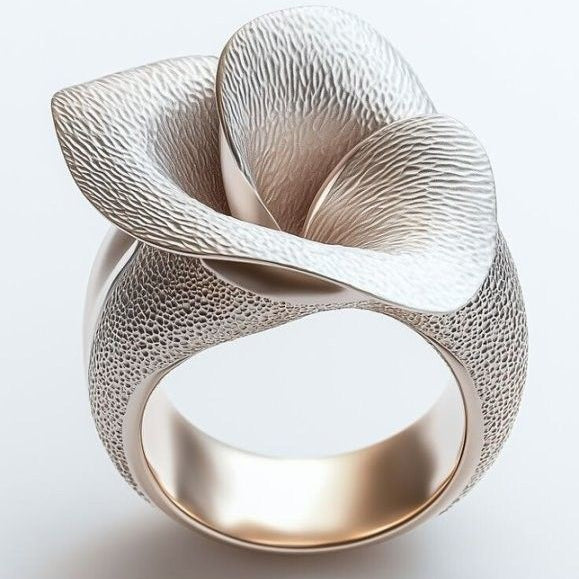 Exotic White Flower Ring