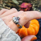 Unique Pumpkin Zirconia Ring