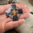 Enamel Celtic Cross Brooch