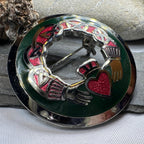 Enamel Irish Claddagh Brooch