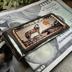 Howling Wolf Copper Money Clip