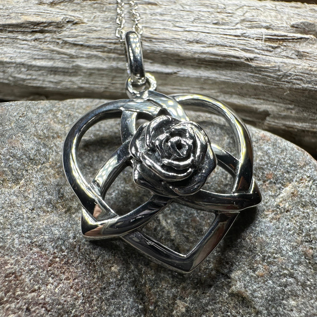 Celtic Rose Heart Necklace