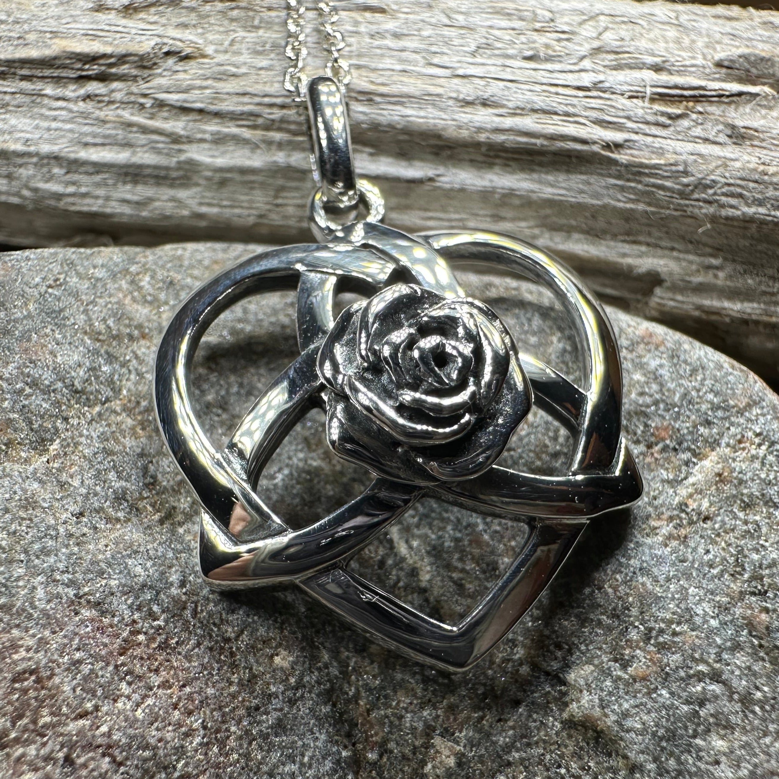 Celtic Rose Heart Necklace
