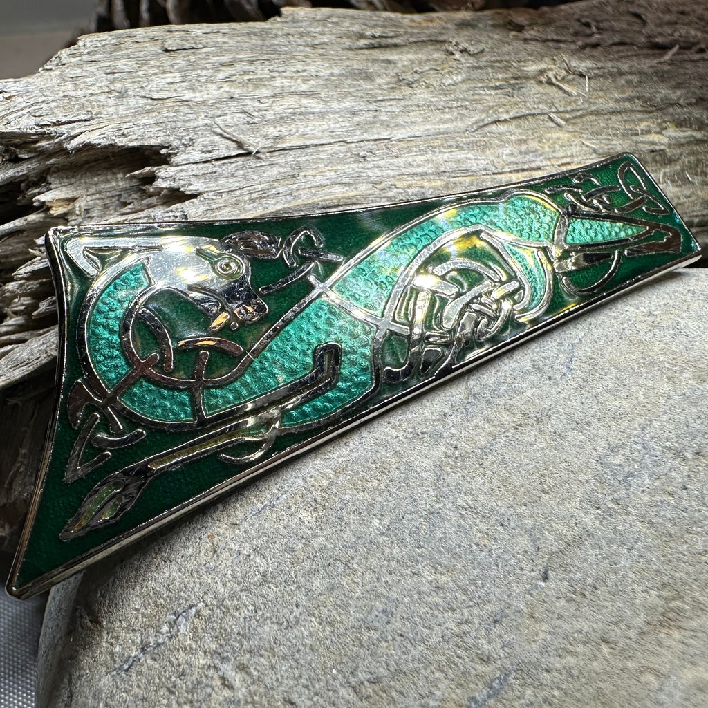 Long Celtic Dragon Brooch