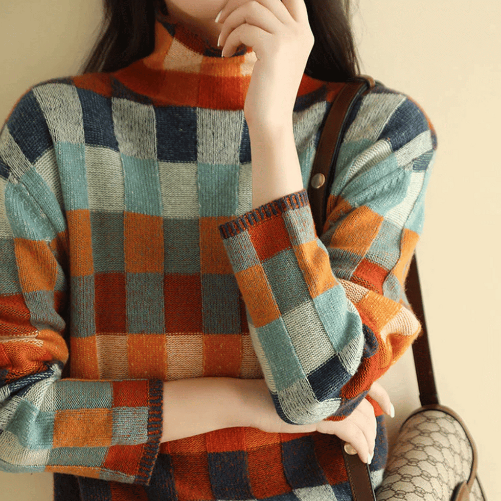 Ravelyn - Cashmere patchwork turtleneck Sweater