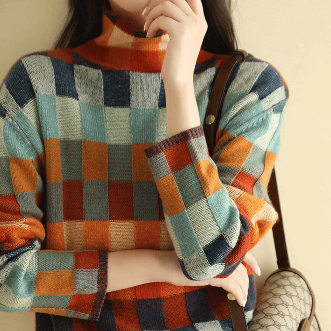 Ravelyn - Cashmere patchwork turtleneck Sweater