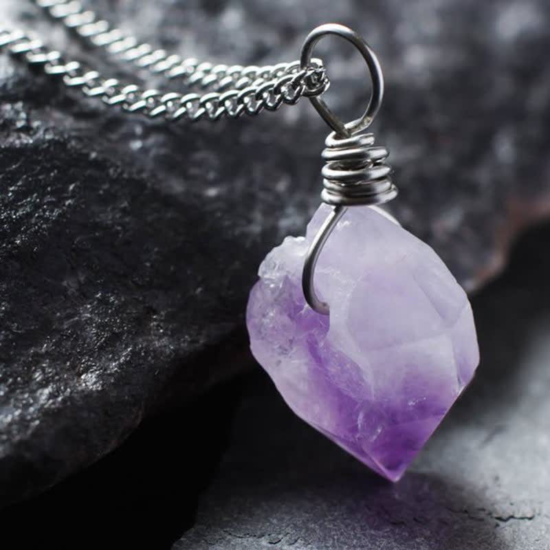 Olivenorma Delicate Amethyst Natural Crystal Necklace