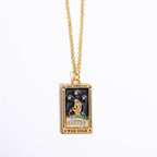 Olivenorma Zircon Electroplated Gold Tarot Oil Drop Necklace