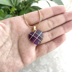 Olivenorma Heart Shape Natural Crystal Gemstone Necklace