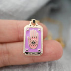 Olivenorma Retro Tarot Card Element Oil Drop Necklace