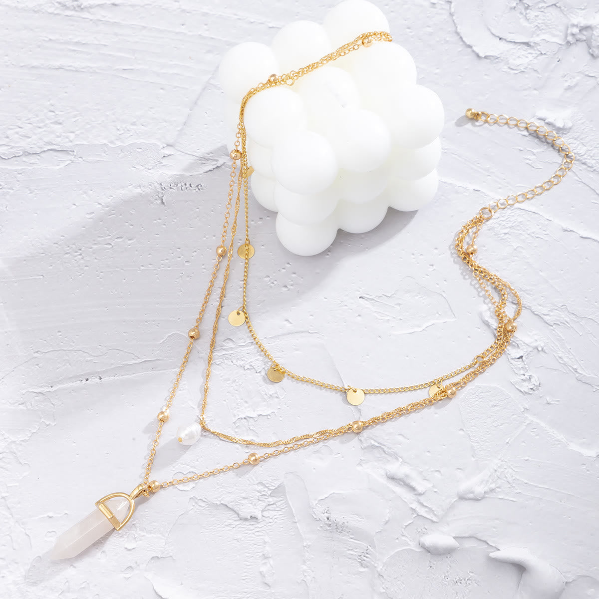 Olivenorma Rose Quartz Freshwater Pearl Pendant Necklace Set