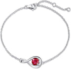 White Gold Ruby Infinity Bracelet