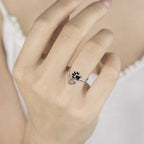 Paw & Heart Ring Adjustable 925 Sterling Silver