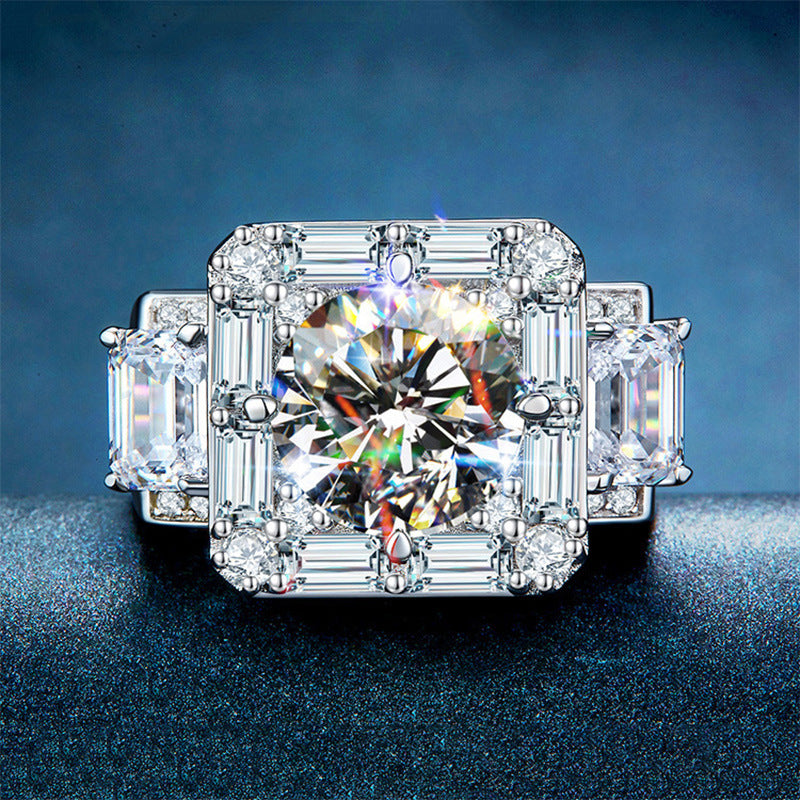 Men's Square CZ Rhinestone Ring - Bright and Unique Finger Accessory