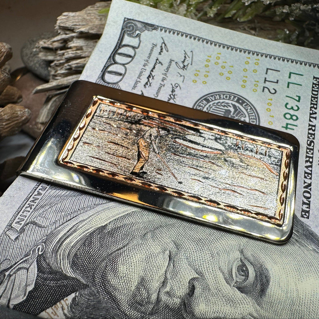 Golfer Copper Money Clip