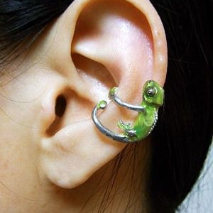 Green Chameleo Earrings