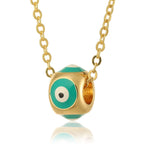 Olivenorma Oil Dripping Round Evil Eye Pendant Necklace