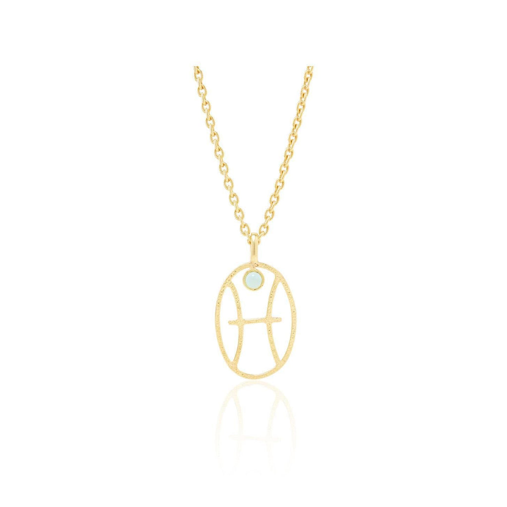 Olivenorma Hollow Zodiac Rune Birthstone Necklace