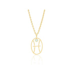 Olivenorma Hollow Zodiac Rune Birthstone Necklace
