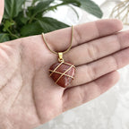 Olivenorma Heart Shape Natural Crystal Gemstone Necklace