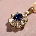 Elegant Midnight Blue Gold Necklace