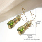 Elegant Green Retro Pendant Earrings