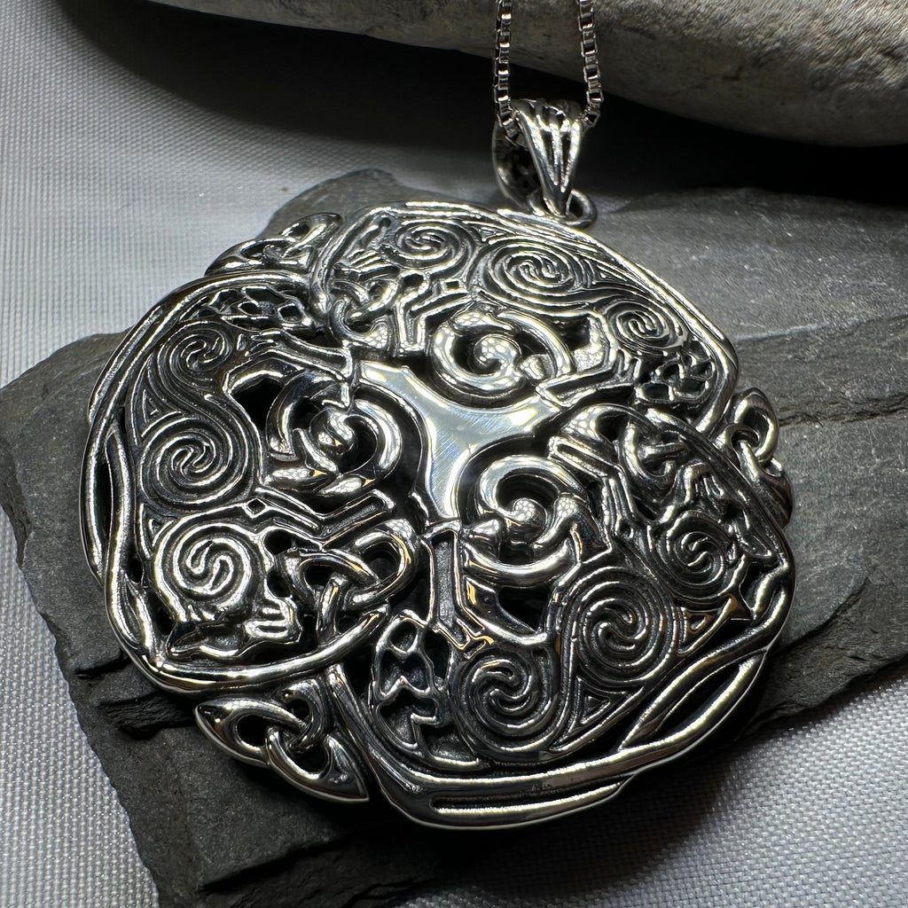 Pictish Triple Celtic Wolf Necklace