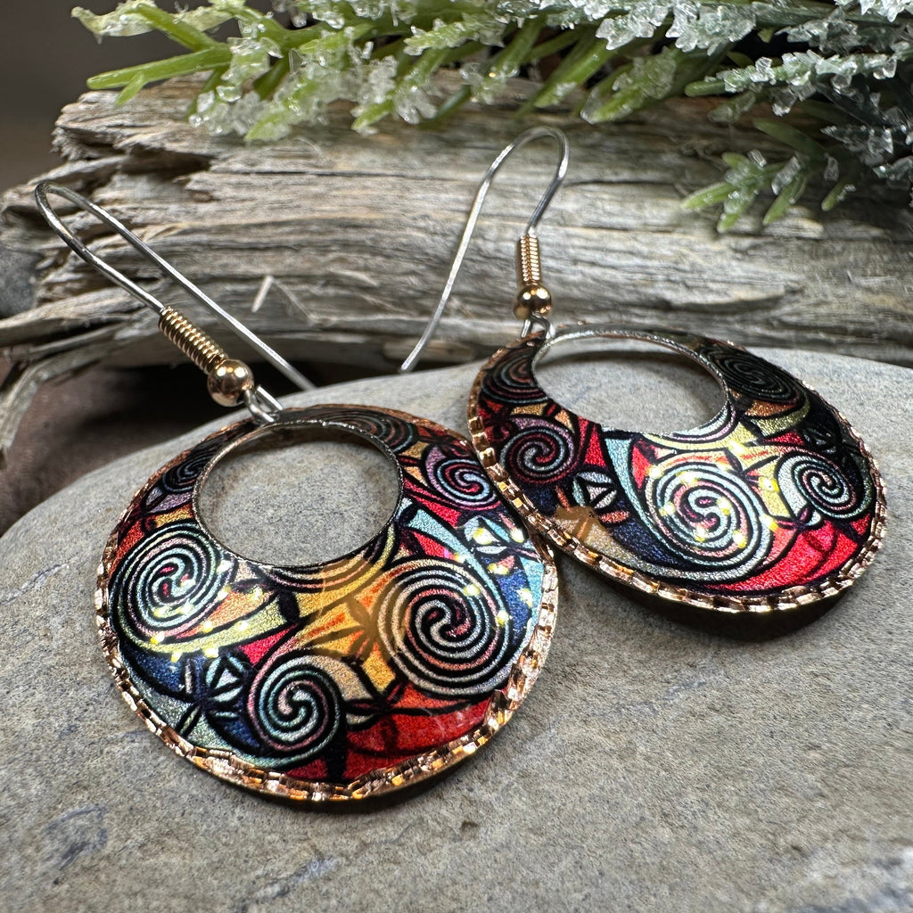 Firedancer Celtic Spiral Copper Earrings