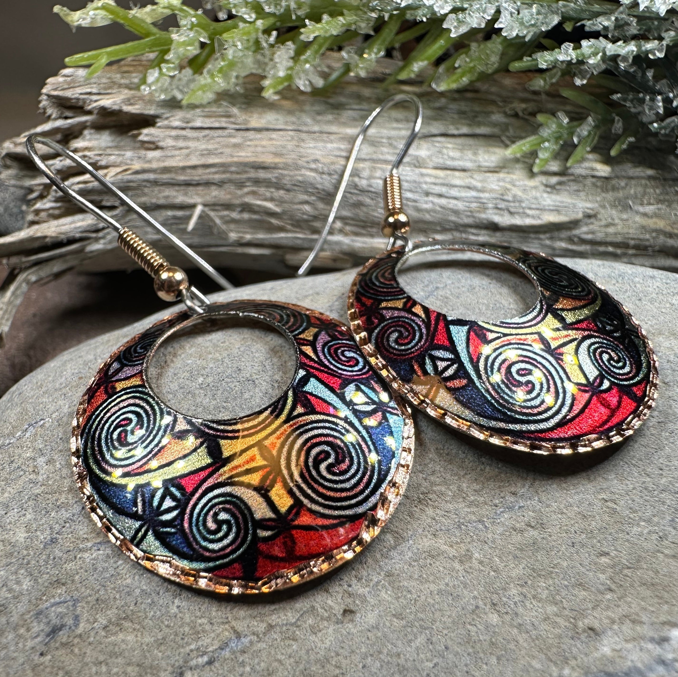 Firedancer Celtic Spiral Copper Earrings