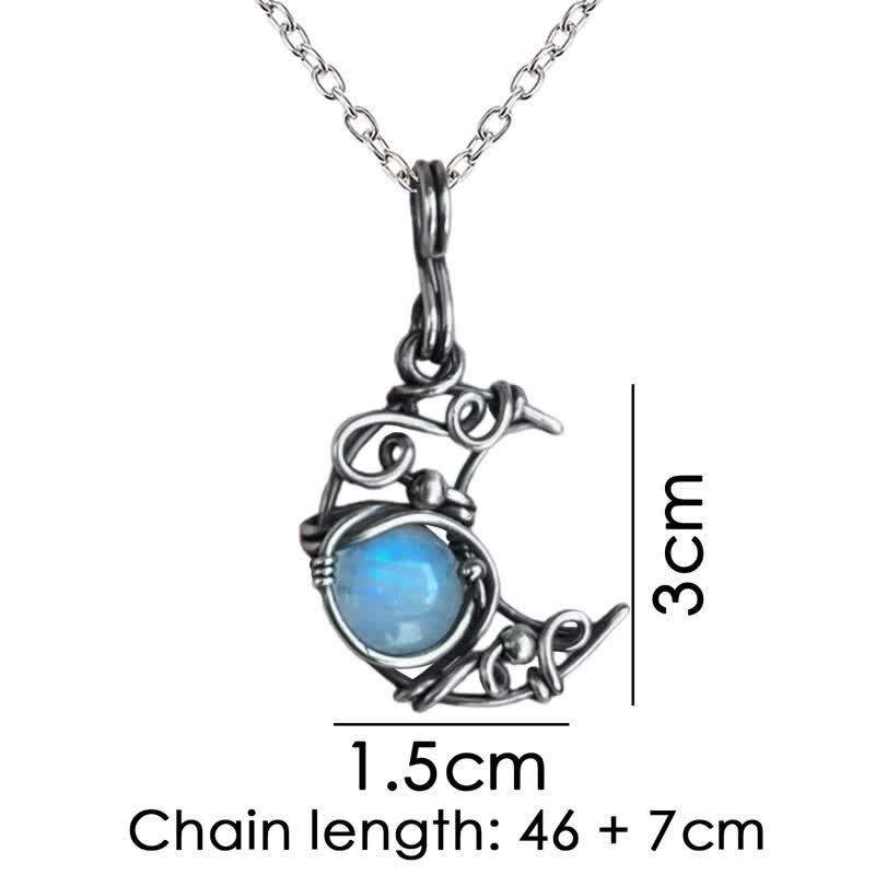 Olivenorma Bohemia Moonstone Moon Necklace