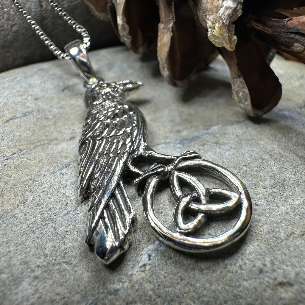 Celtic Guardian Raven Necklace