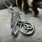 Celtic Guardian Raven Necklace