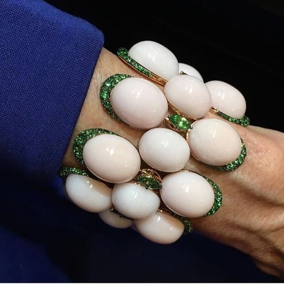 Vintage Pearl & Green Zirconia Bracelet