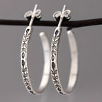 Bloom - Unique Silvery Hoop Earrings