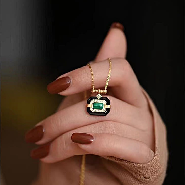 Olivenorma "Beyond the Oasis" Emerald Vintage Necklace