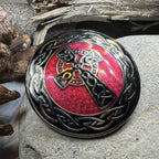 Enamel Celtic Cross Round Brooch