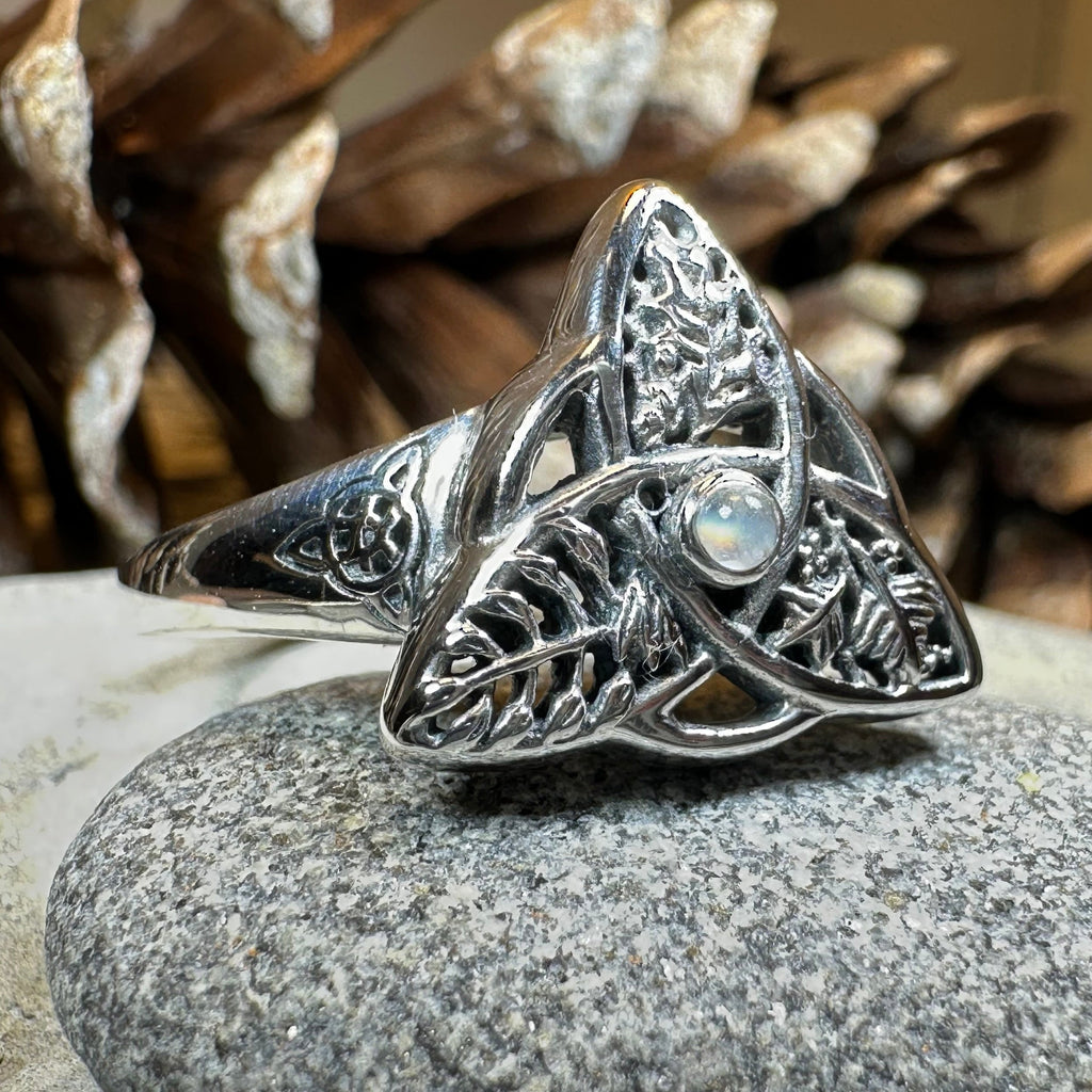 Oak Ash Thorn Moonstone Ring