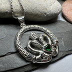 Celtic Swan Claddagh Necklace