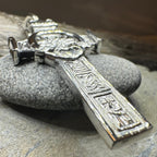 Large Artisan Irish Claddagh Cross Necklace