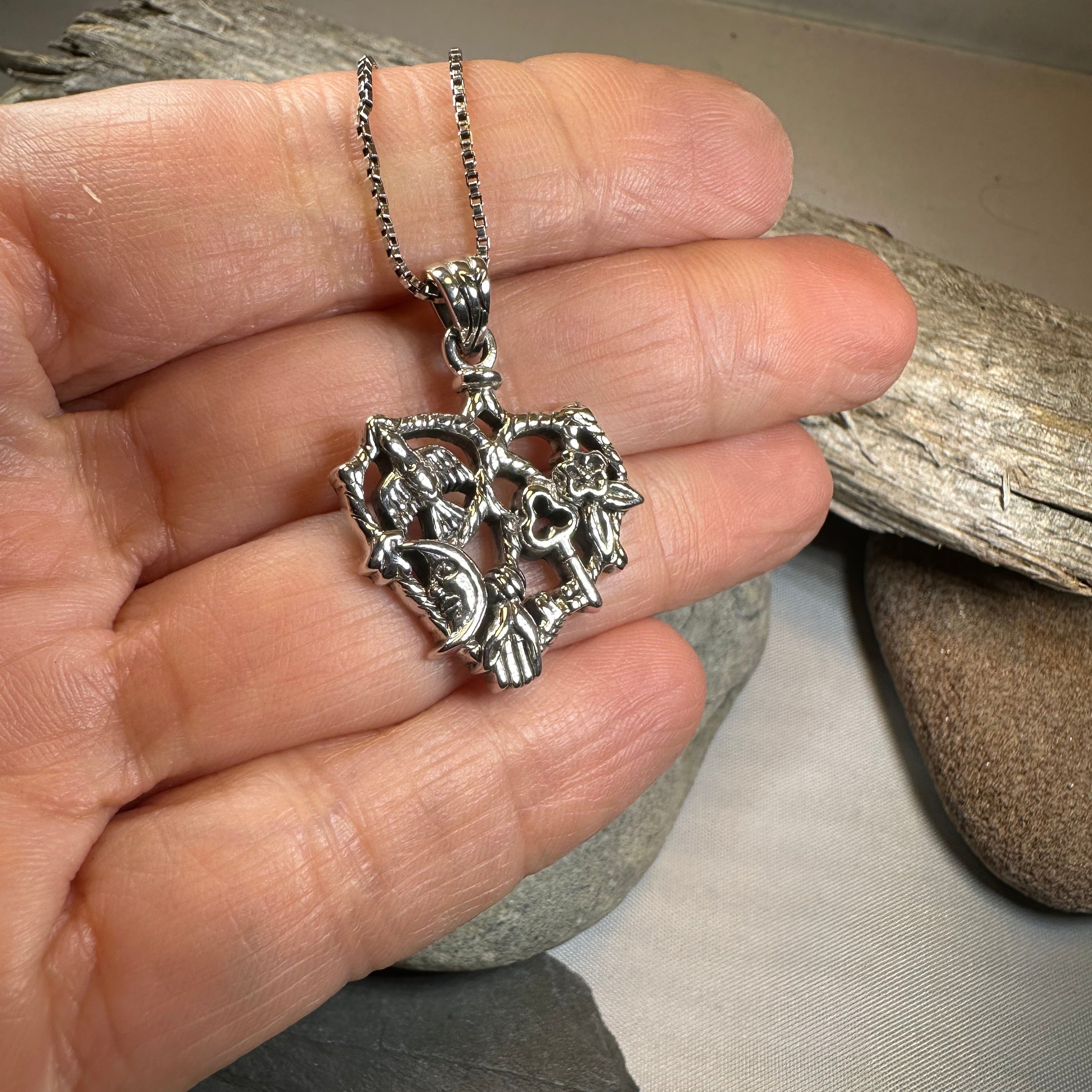 Heart Italian Cimaruta Pendant