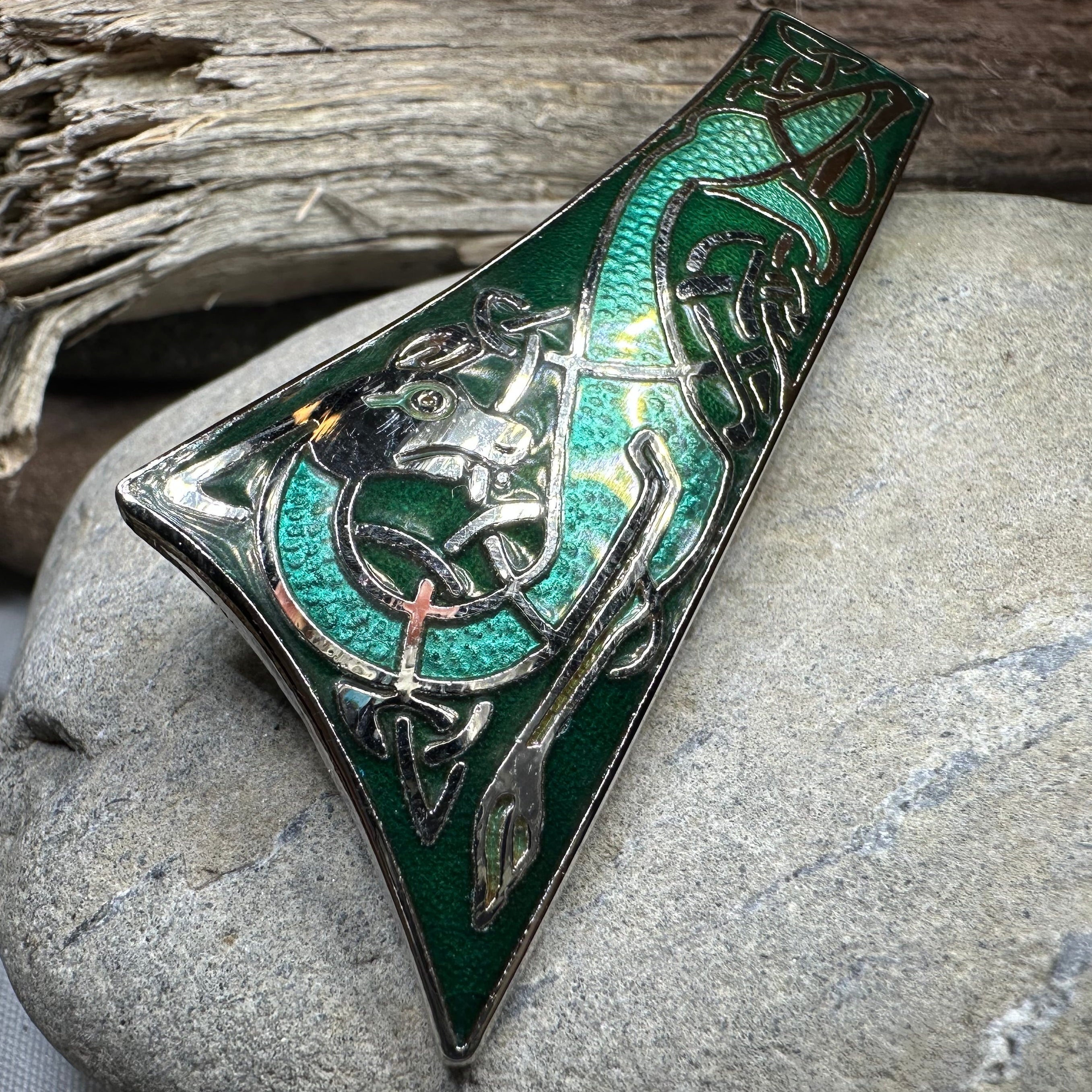 Long Celtic Dragon Brooch