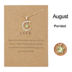 Olivenorma Month Birthstone Star Creative Gift Card Necklace